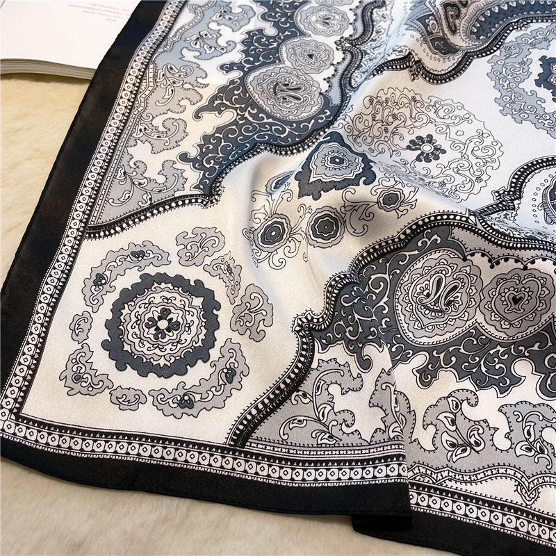 Pañuelo cuadrado pequeño occidentalizado, pañuelo de seda, pañuelo de seda de imitación para mujer, chal estampado, pañuelo de protección solar, diadema,_voghion.com