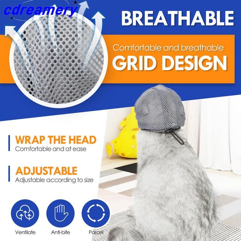 Katzen-Maulkörbe gegen Biss, atmungsaktiv, für die Reise mit Katzen, Bade- und Pflegezubehör, verstellbare Maulkörbe für Kätzchen, kratzfestes Haustierzubehör_voghion.com