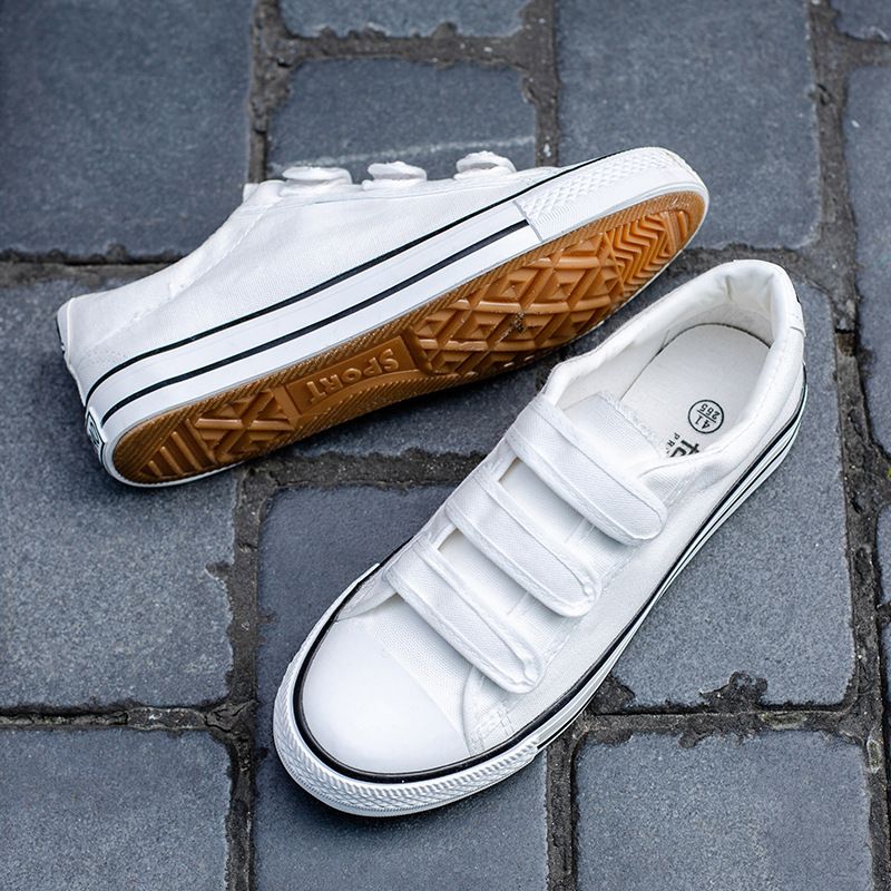 Scarpe da ginnastica casual traspiranti in tela da uomo, con velcro, per studenti delle scuole medie, primavera 2025_voghion.com