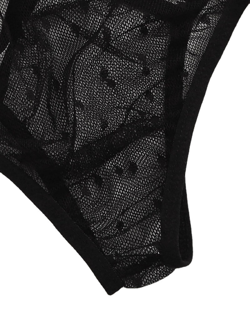 Sexy Bra S Transparent See Through Bra and Panty S with Garter Perspective Mesh Lace Lingerie S Ladies Underwear_voghion.com