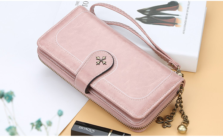 Baellerry Damen-Geldbörse, neues vierblättriges Kleeblatt, multifunktionaler Kartenhalter, hochwertige Handytasche mit modischer Schnalle_voghion.com