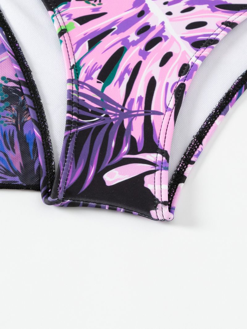 Damenbekleidung Badeanzug Damen Split Dreiteiliger Anzug Internet Celebrity Langarm Bedruckter Bikini Ins Badeanzug_voghion.com
