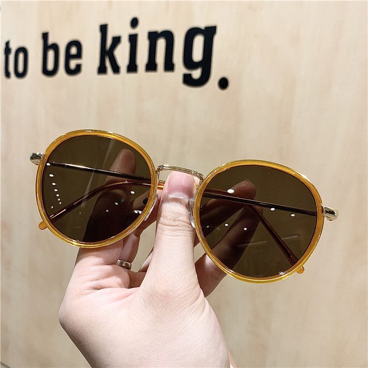 Ins Super Hot Glasses Retro Round Frame Small Face Women's Tide Orange Street Sunglasses_voghion.com