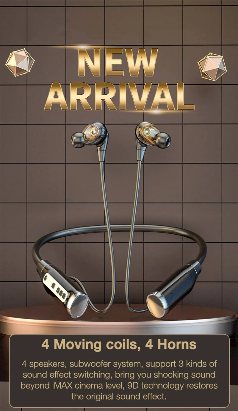 Wireless Headset Necklace And Bluetooth Headset 100-hour Long Battery With Microphone Earmuff Sports Noise Reduction_voghion.com