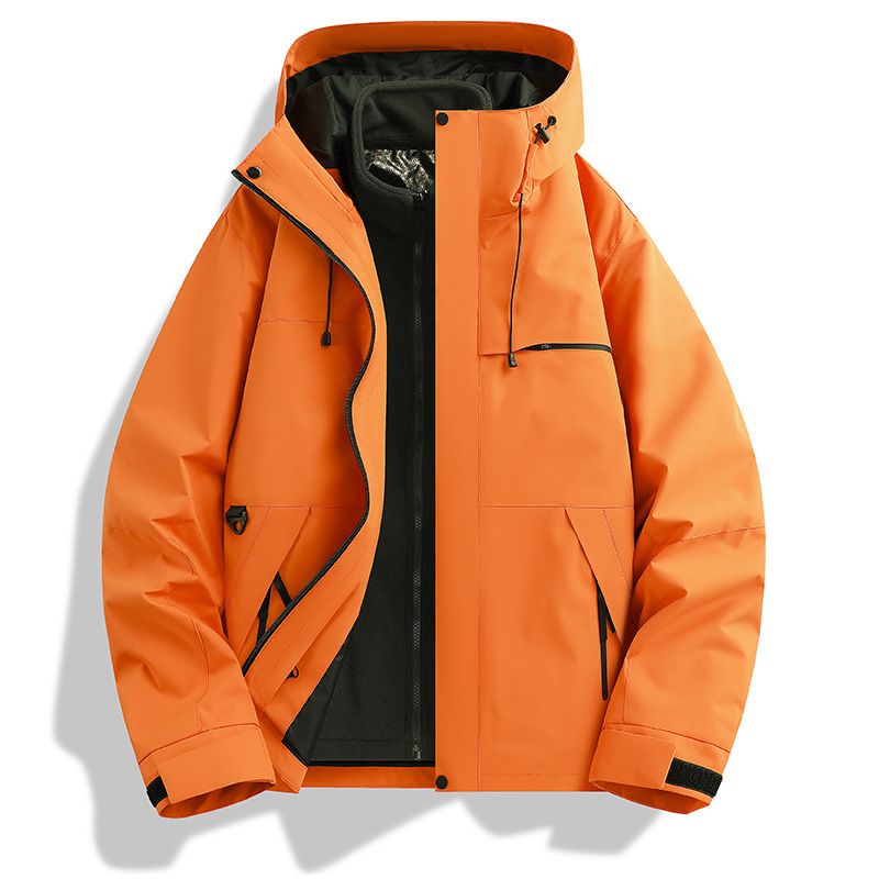 Giacca da trekking con cappuccio, unisex, antivento, impermeabile, fodera staccabile, 3 in 1, autunno inverno_voghion.com