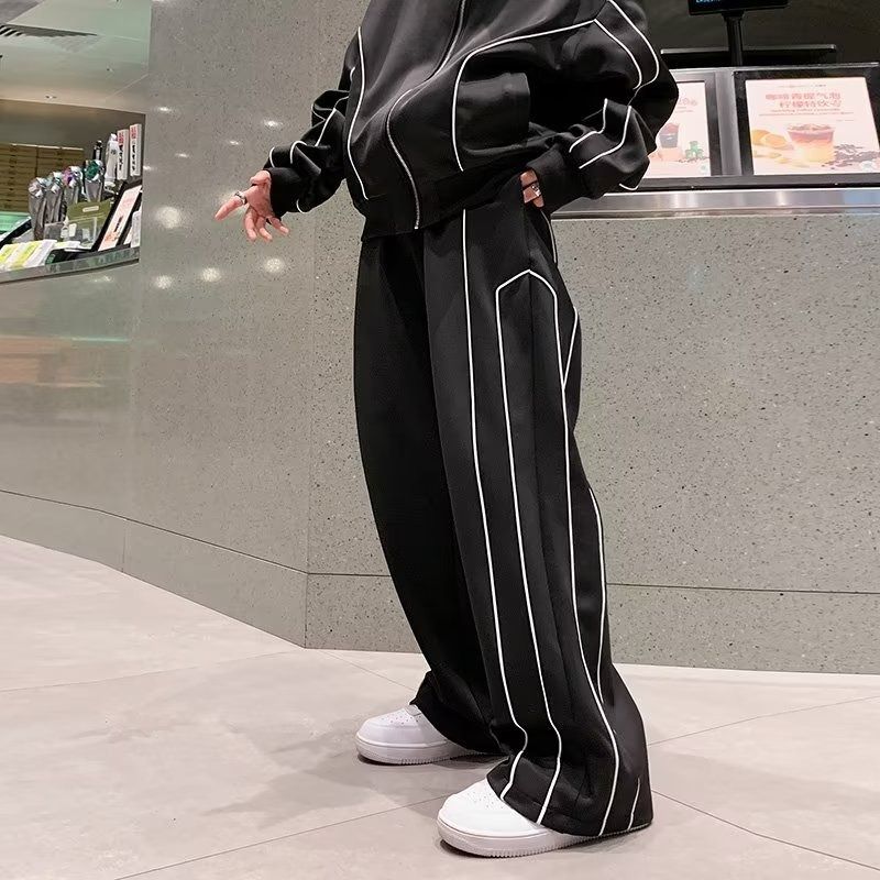 Men's Clothing Sports suit men's spring and autumn trend loose large size trendy brand jacket Korean color all match casual pants two piece suit_voghion.com