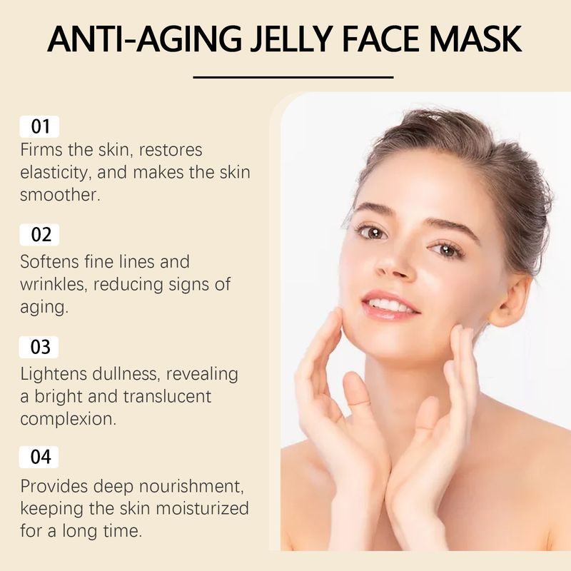Maschera viso in gel OUHOE Jelly: idrata, rassoda, ammorbidisce, leviga le linee sottili, scurisce e illumina._voghion.com
