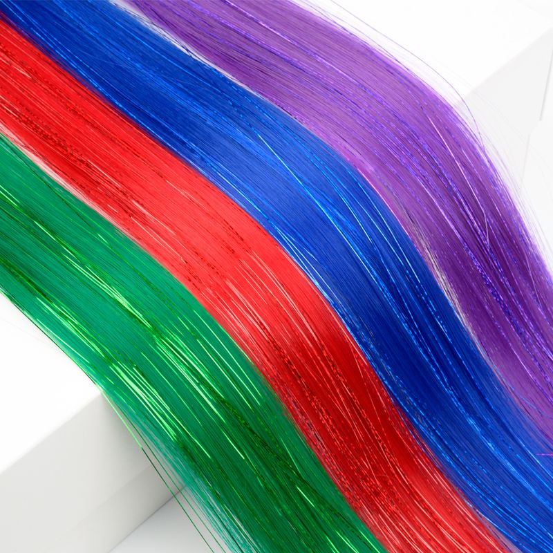 16Packs New Sparkle Hair Extensions Clip In Hair Tinsel Fairy Tinsel Hair Extensions With Clips Clip On Glitter Hair Extensions_voghion.com