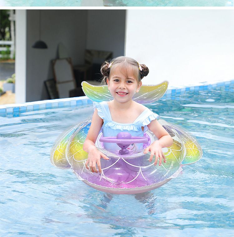 Kids Mermaid Swim Ring - Sparkling Scale Design With Anti-Tip Steering Wheel (Thickened Eco-Friendly PVC Summer Water Play Ages 3-8)_voghion.com