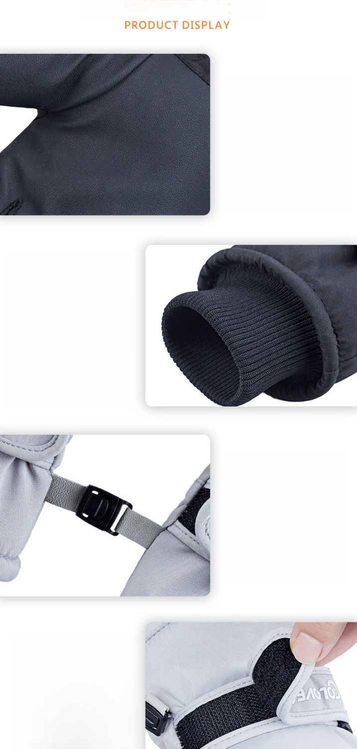 Ski Men And Women, Winter Windproof, Cold-Proof, Non-Slip, Fleece-Lined, Thickened, Touchscreen Compatible, Waterproof,_voghion.com