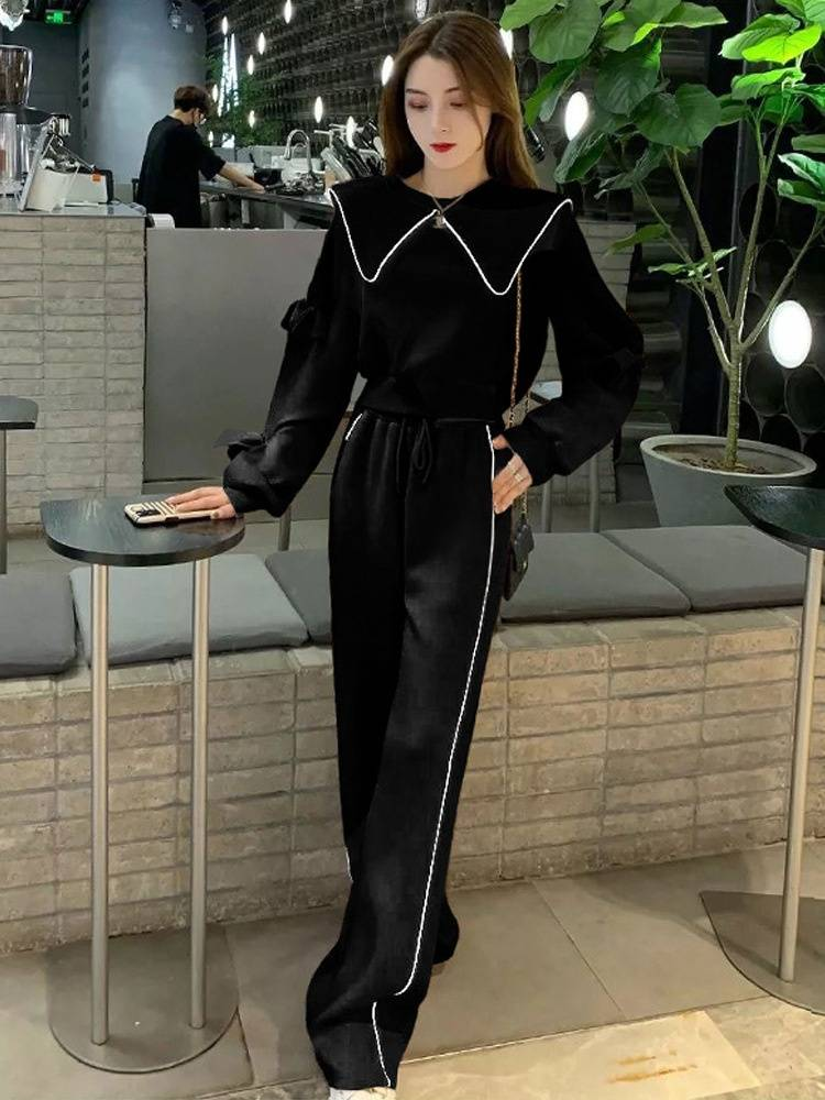 Women's Clothing pants autumn and winter women new small fashion sports pants two piece suit_voghion.com