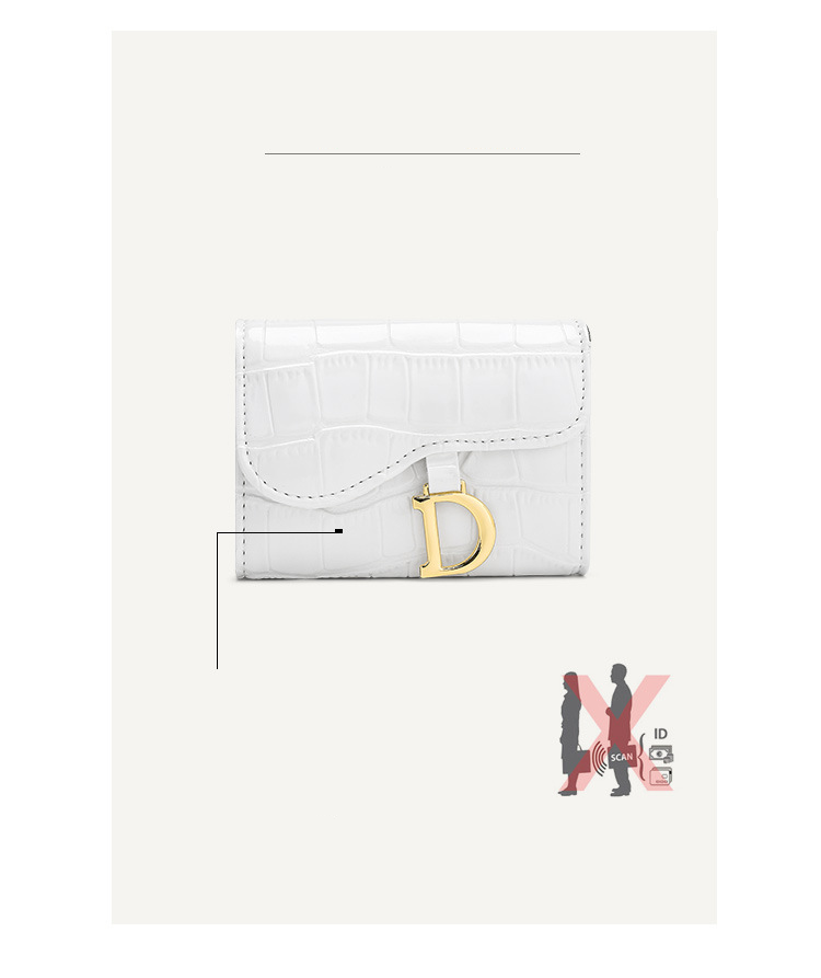 Kvinnors väskor fashionabla krokodilmönster high end kvinnors flerkortsfack stöldskyddskort svepväska multifunktions myntväska_voghion.com