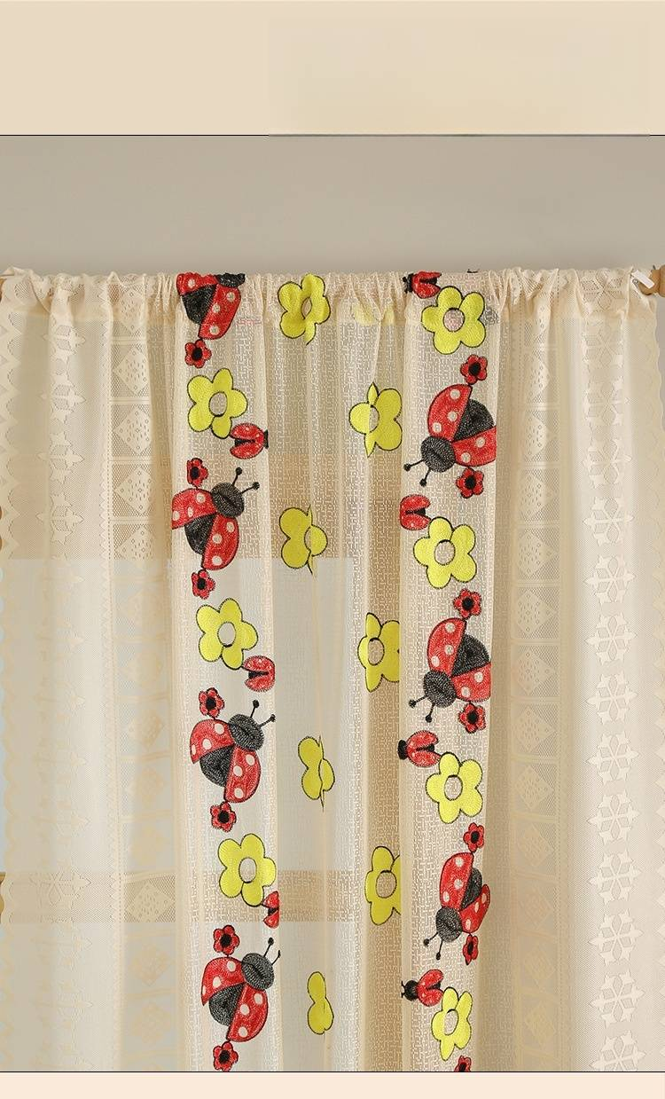 Tende trasparenti ricamate a farfalla in stile francese - Tende in voile color crema per camera da letto e soggiorno (filtrano la luce, elegante decorazione per la casa)_voghion.com