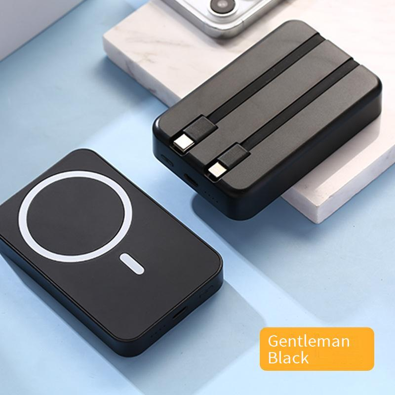 Magnetic Wireless Power Bank 10000mAh With Magsafe - Ultra Slim Portable Charger, 12W Fast Charging, Built-in Cable Option_voghion.com