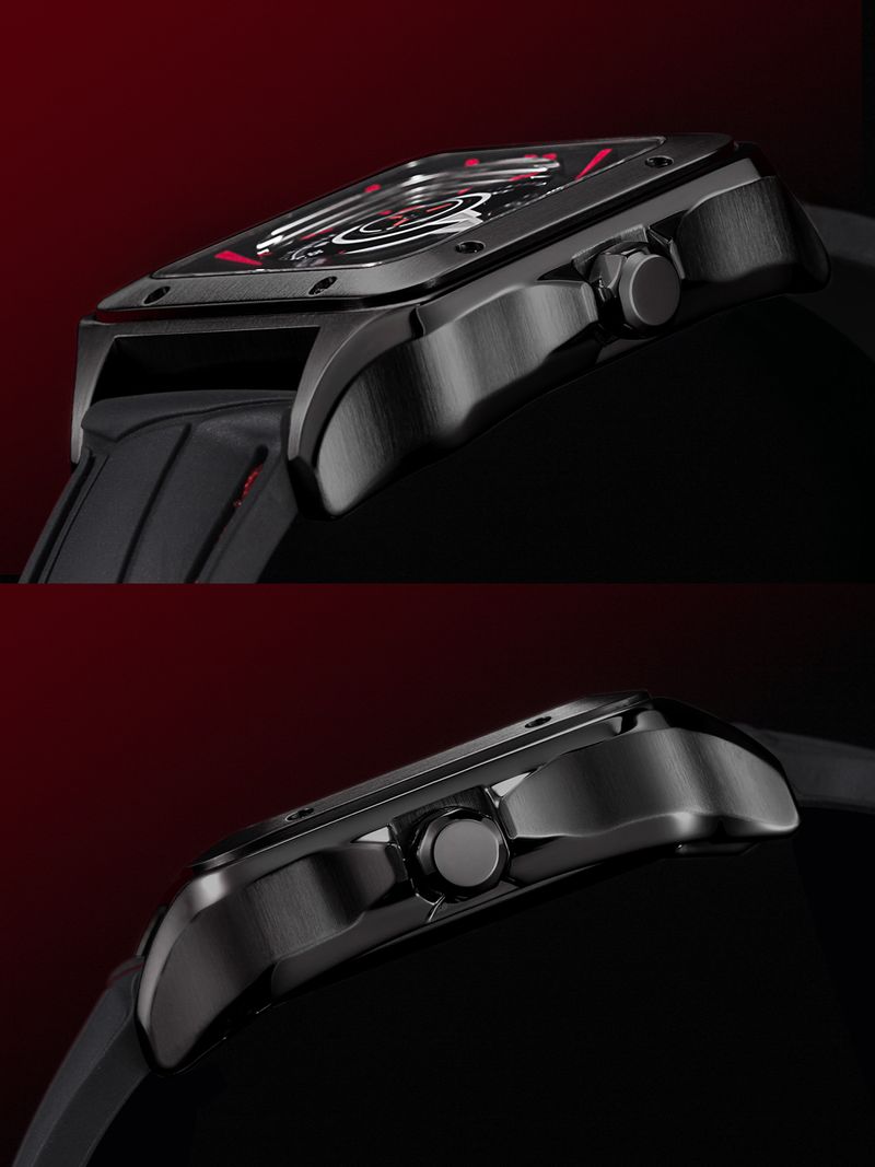 BERNY Automatic Watches For Men Fashion 10ATM Waterpoof Fluororubber Strap Mechanical Square Watch With Date Super Luminous Sapphire Wrist Watch_voghion.com