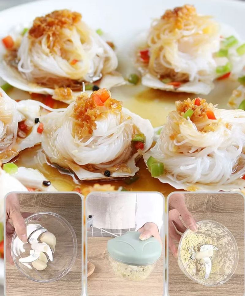 Multi-functional Kitchen Vegetable Cutter, Baby Food Processor, Meat Grinder, Manual Garlic Press, Household Garlic Puller_voghion.com