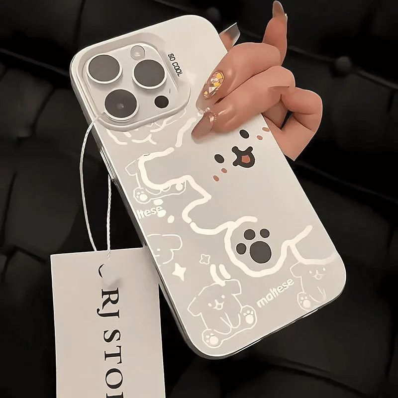 Sketch Line Puppy Suitable For 15 Pro Max Phone 14 Simple 13 Cute 12 Hard Case_voghion.com