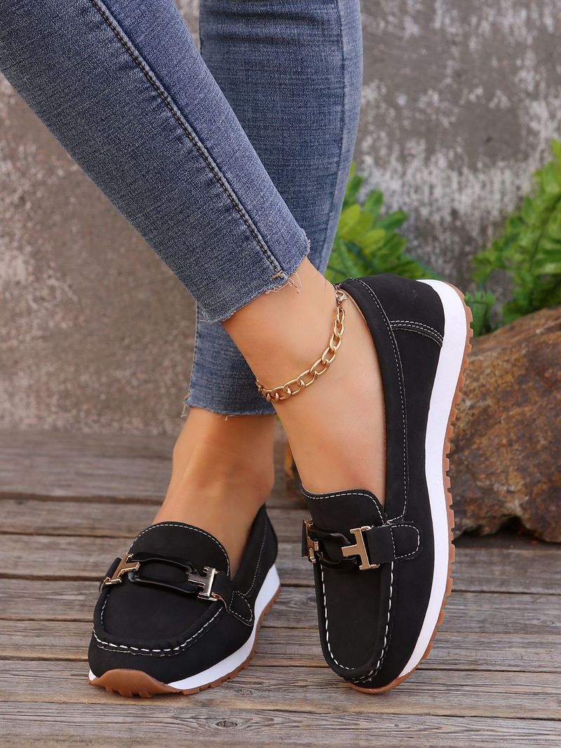 Fashion Fit Single für Frauen 24 neue runde Zehenpartie Mode lässig Plus Size Le Fu Dou Schuhe kleiner Duftstil_voghion.com