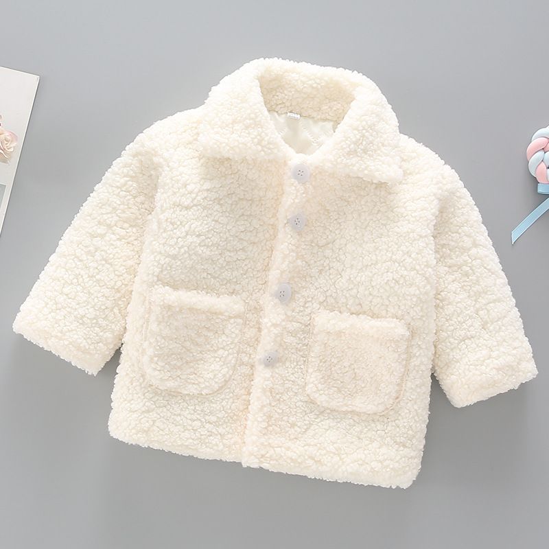 Tüdrukute üleriided beebi lambavillane pikk paks villane mantel_voghion.com