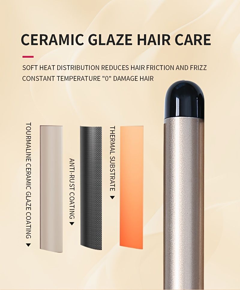 Prenosni kodralnik za valovite lase 25 mm s tremi cevmi Egg Roll z dvema regulatorjema temperature in hitrim segrevanjem_voghion.com