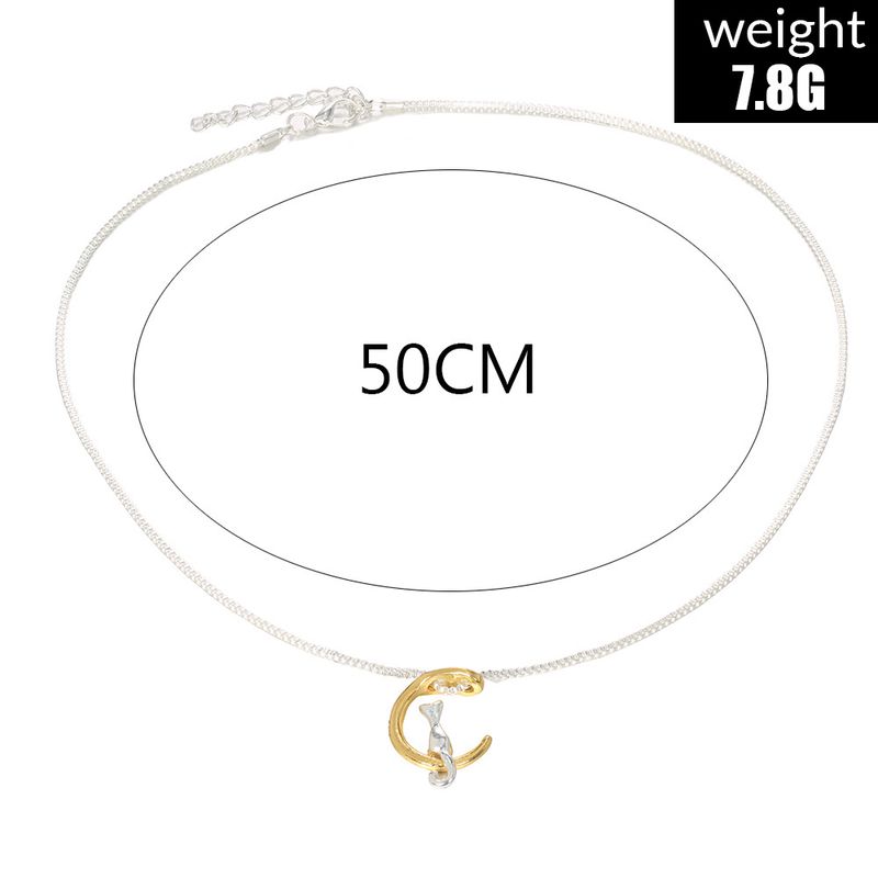 Maan Kat Ketting Vrouwen Internet Rode Kraag Ketting Korte Halsketting Schattig Zoet Stijl Student Veelzijdig_voghion.com