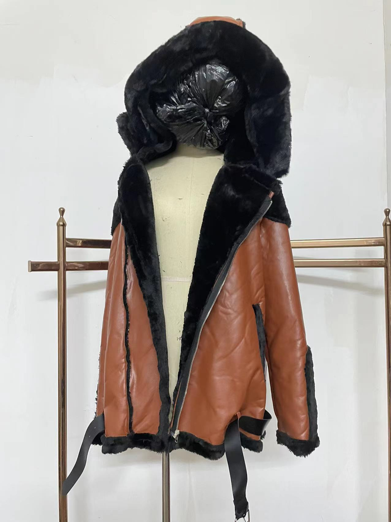 Premium parka met imitatiebontvoering voor heren - zware winterjas met afneembare capuchon, waterafstotende PU-buitenkant (1,35 kg)_voghion.com