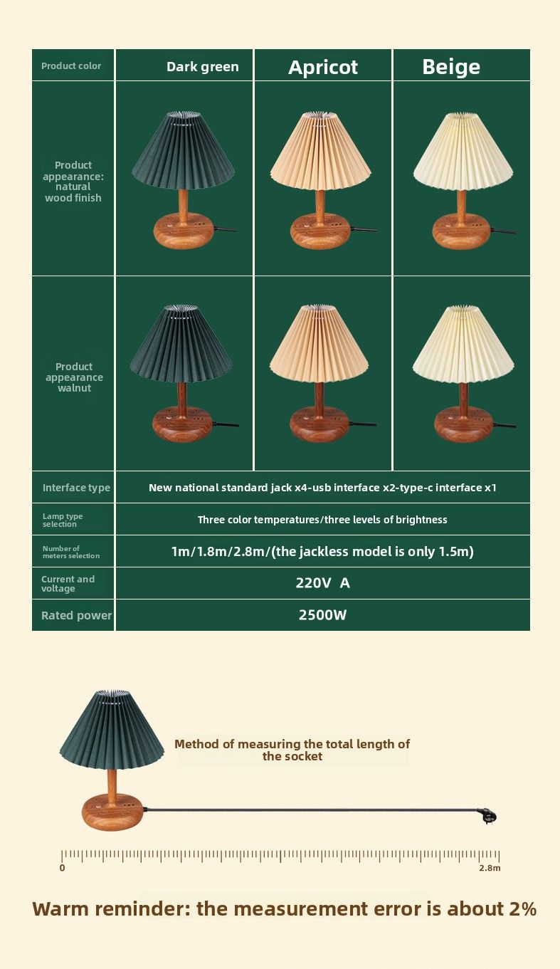 Nordic INS Style Bedroom Bedside With Socket And USB Multi-Functional Multi-Hole Replaceable Bulb Table Lamp_voghion.com