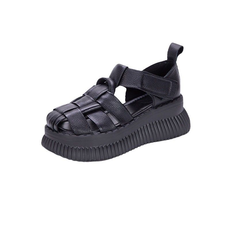 【Cambio di stagione - Sconto del 10% sul prezzo speciale】Sandali estivi leggeri con suola spessa in pelle bovina per donne minute_voghion.com