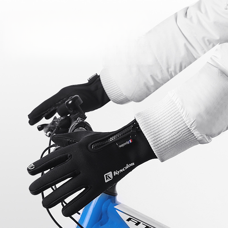Esportes ao ar livre à prova d'água, à prova de vento, antiderrapante, tela sensível ao toque resistente ao desgaste com luvas quentes de veludo para andar_voghion.com