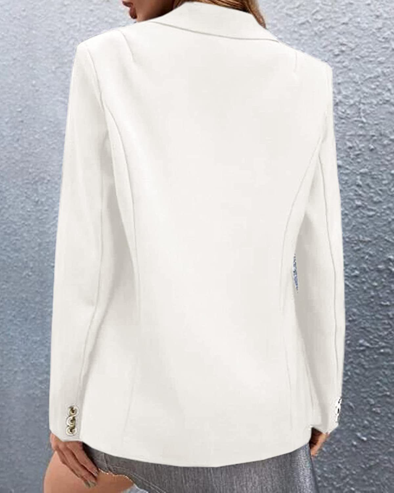 Women's Clothing Casual Long-sleeved Solid Color One-button Small Blazer Suit For Women_voghion.com