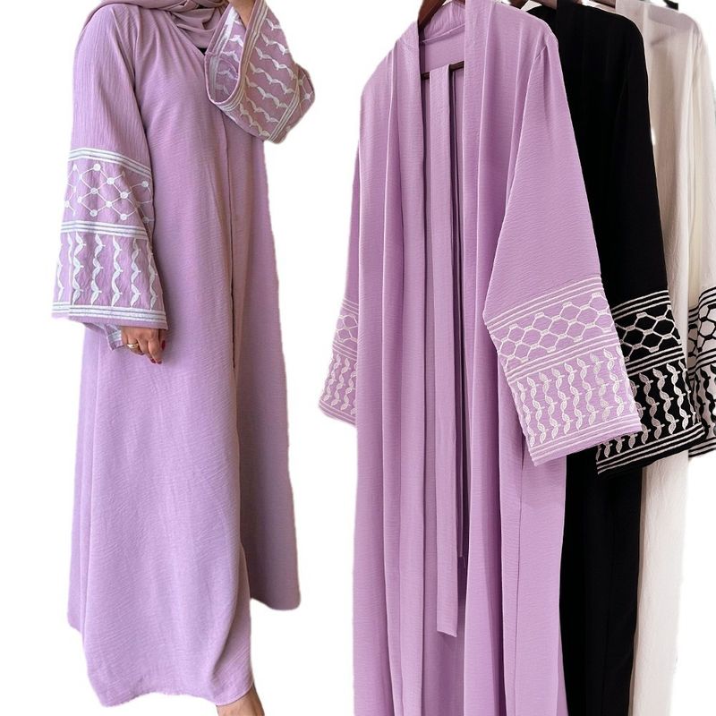 Abaya bordada, cárdigan, túnica musulmana, ropa árabe, vestido_voghion.com