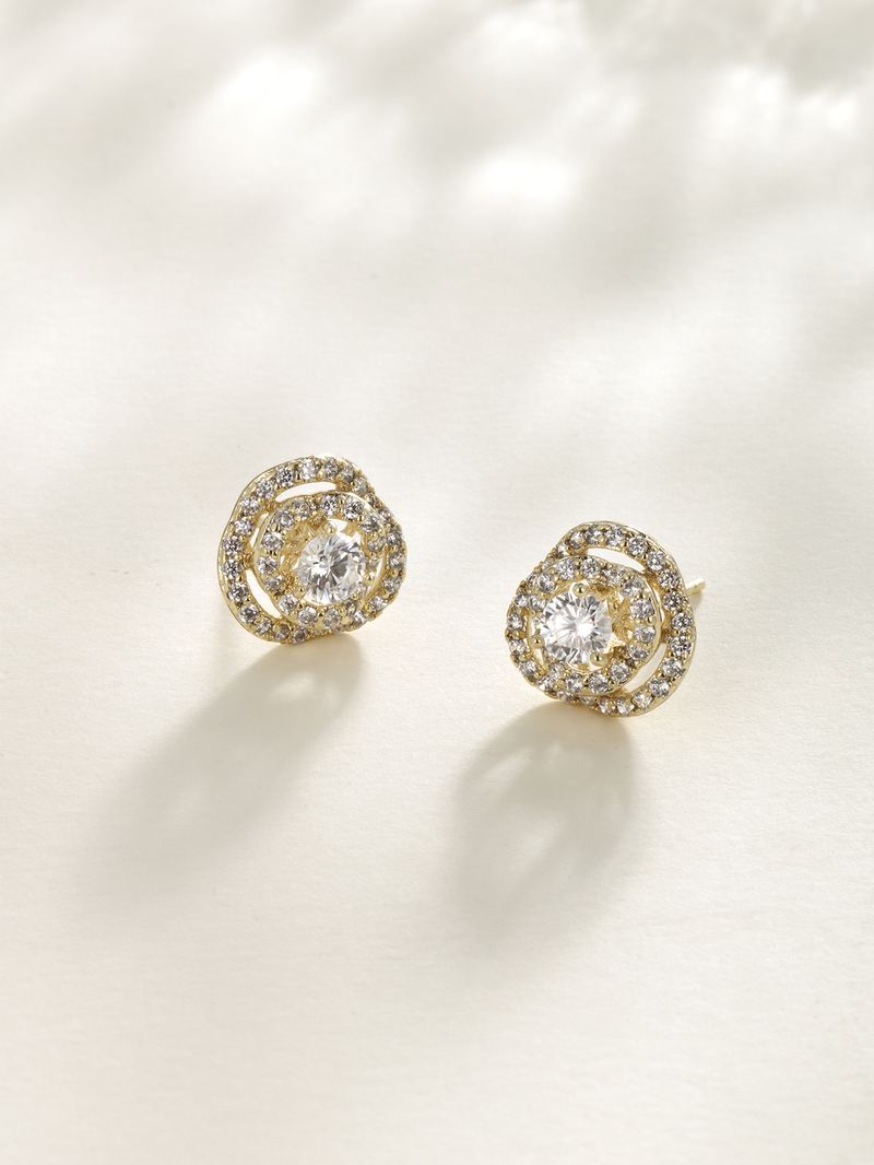 Full Dia Hollow Rose Zircon Simple Small Exquisite Summer High End Earrings For Women_voghion.com