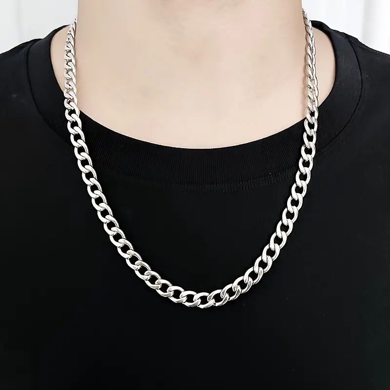 Collana cubana in acciaio al titanio NK da uomo, stile hip hop alla moda, unisex, con cappuccio, accessorio a catena_voghion.com