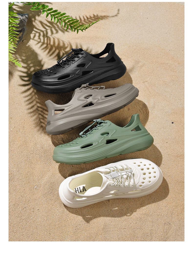 Herrenschuhe Vier Jahreszeiten rutschfeste lässige atmungsaktive Clogs Bequeme Hausschuhe mit geschlossener Zehenpartie zum Hineinschlüpfen_voghion.com