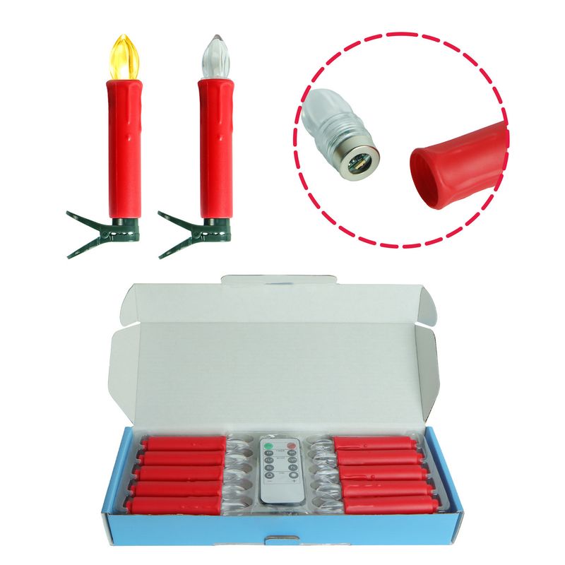 Drijvende LED-kaarsen met afstandsbediening en clips - 10 stuks, wisselend in meerdere kleuren, timerfunctie, voor kerst- en Halloweenfeestdecoraties_voghion.com
