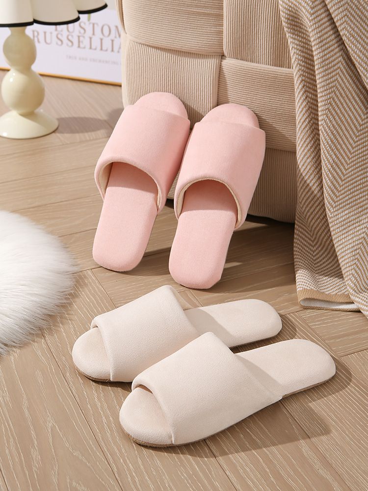 Japanese Style Open-Toe Four Seasons Soft Sole Non-Slip Silent Couple Indoor Wooden Floor Quiet Slippers_voghion.com