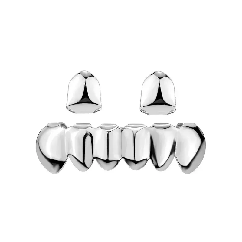 Rachelz Gold Silver DIY 26 Top Bottom Glossy Teeth Grilz Hip Hat Womens Jewelry Halloween Gift 241210_voghion.com