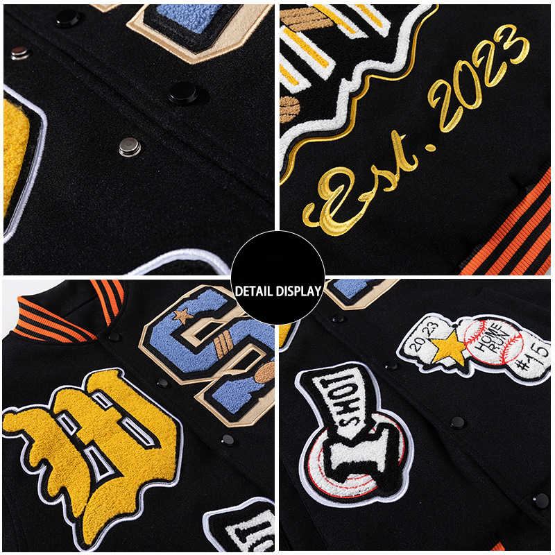 Männerkleeder Stroossemode Mark Handduch Samt Schwéier Broderie Hip Hop Woll Baseballjacket Männer Hierscht a Wanter Schéin Jackett Gesteppt_voghion.com