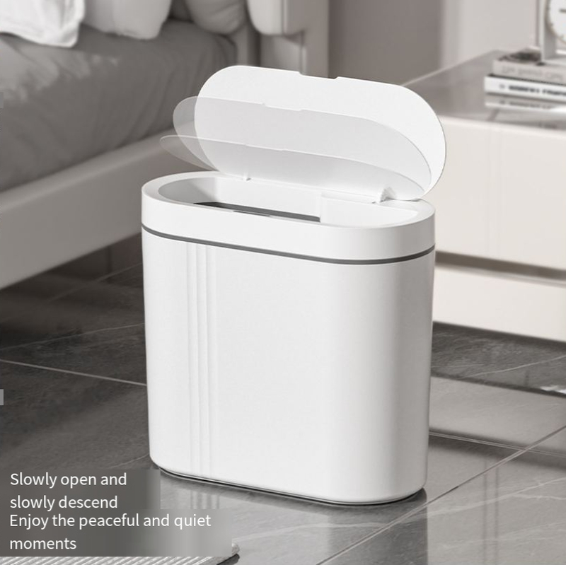 Papelera de inducción totalmente automática para el hogar, sala de estar, dormitorio, baño, espacio, papelera inteligente_voghion.com