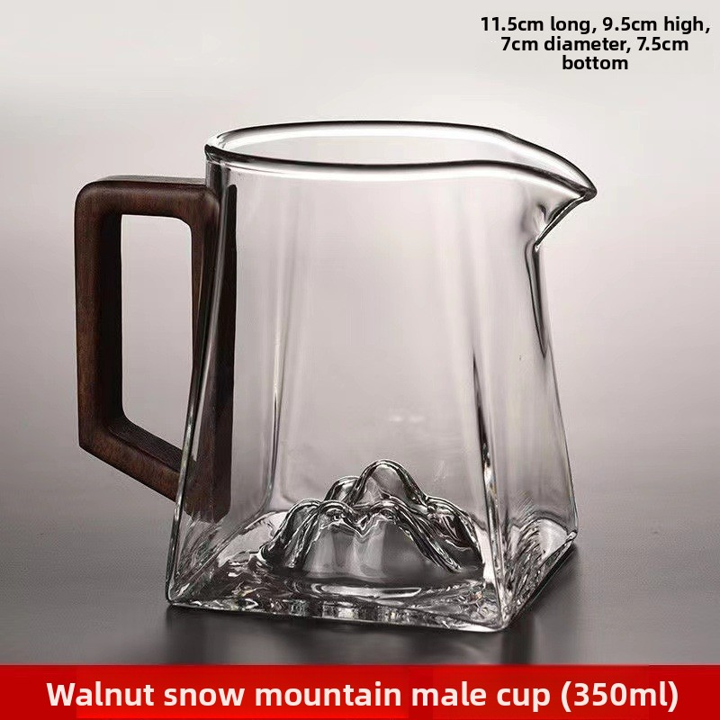 Square Glass Tea Pitcher With Wooden Handle – Heat-Resistant Borosilicate Gongfu Tea Cup Transparent Tea Server + Optional 304 Stainless Steel Filter_voghion.com