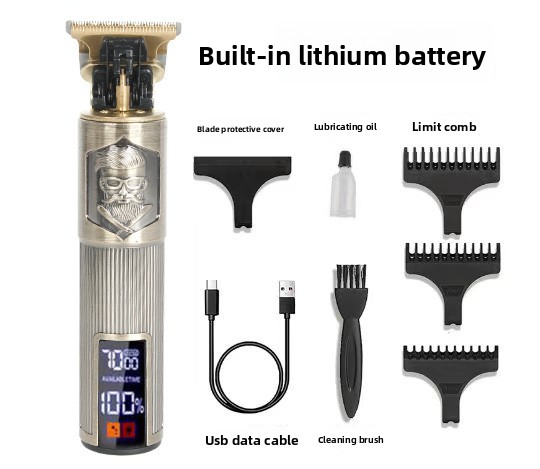 Hair Clipper Set - Cordless Rechargeable Hair Trimmer With 12 Interchangeable Metal & ABS Combs For Men, Pets & Barbering, Ultra-Quiet 60dB_voghion.com
