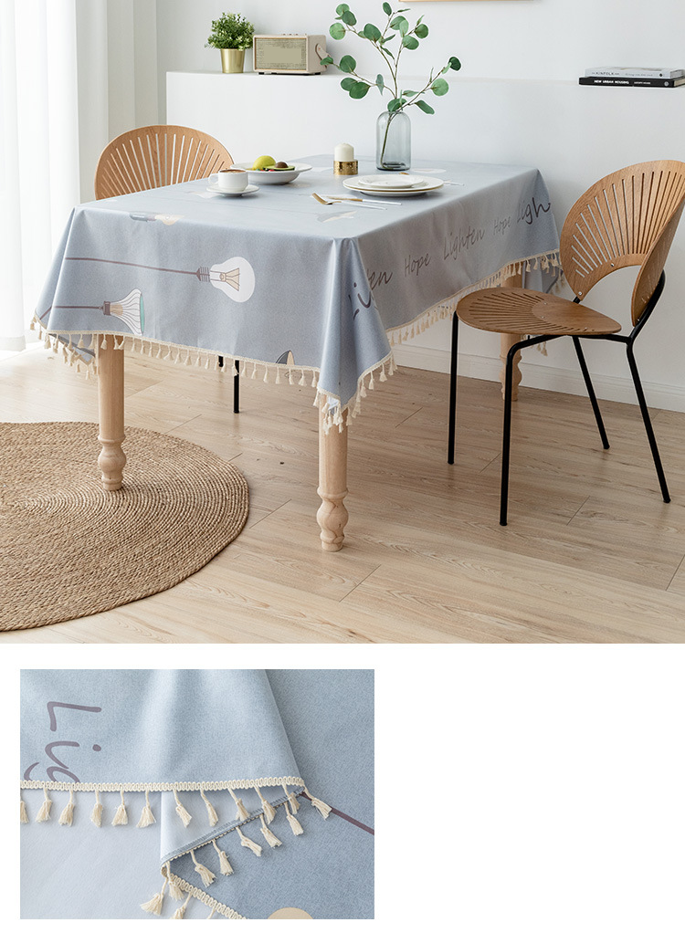 Tovaglia in poliestere nordico – Copertura rettangolare antiscivolo, resistente al calore e all'olio per tavoli da pranzo e da caffè_voghion.com