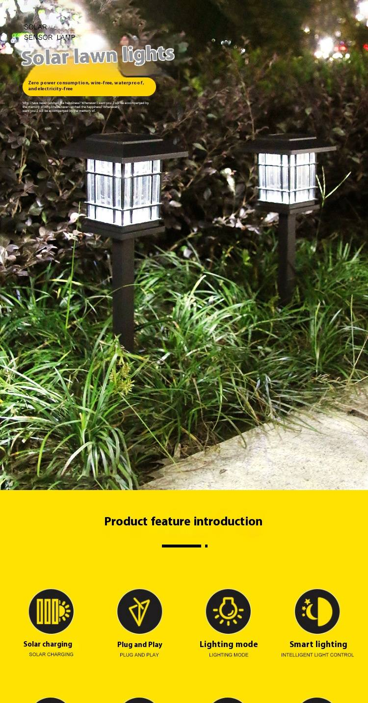 Lampes de jardin solaires, éclairage extérieur à LED, décoration de jardin étanche pour patio, pelouse, allée_voghion.com