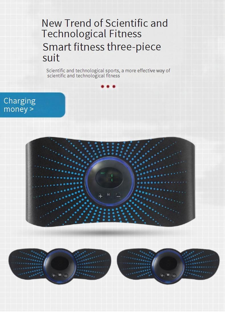 EMS Muscle Stimulator Belt - Abdominal Toner With 3 Pads & Rechargeable Units, Home Gym Equipment For Core Workout & Muscle Training"_voghion.com