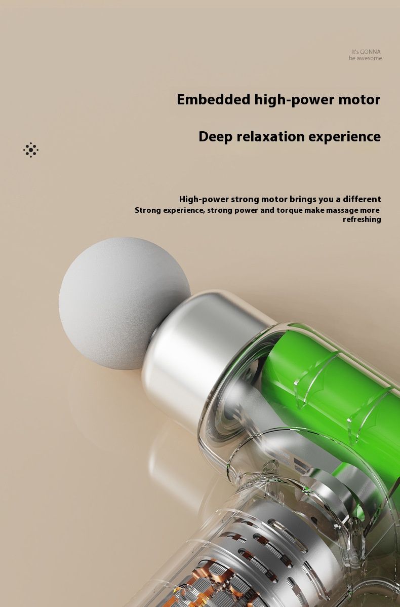 Brushless Percussion Massage Gun - 5 Speeds, Ultra-Quiet (Under 36dB), 4 Interchangeable Heads, USB-C Rechargeable, Mini & Portable_voghion.com