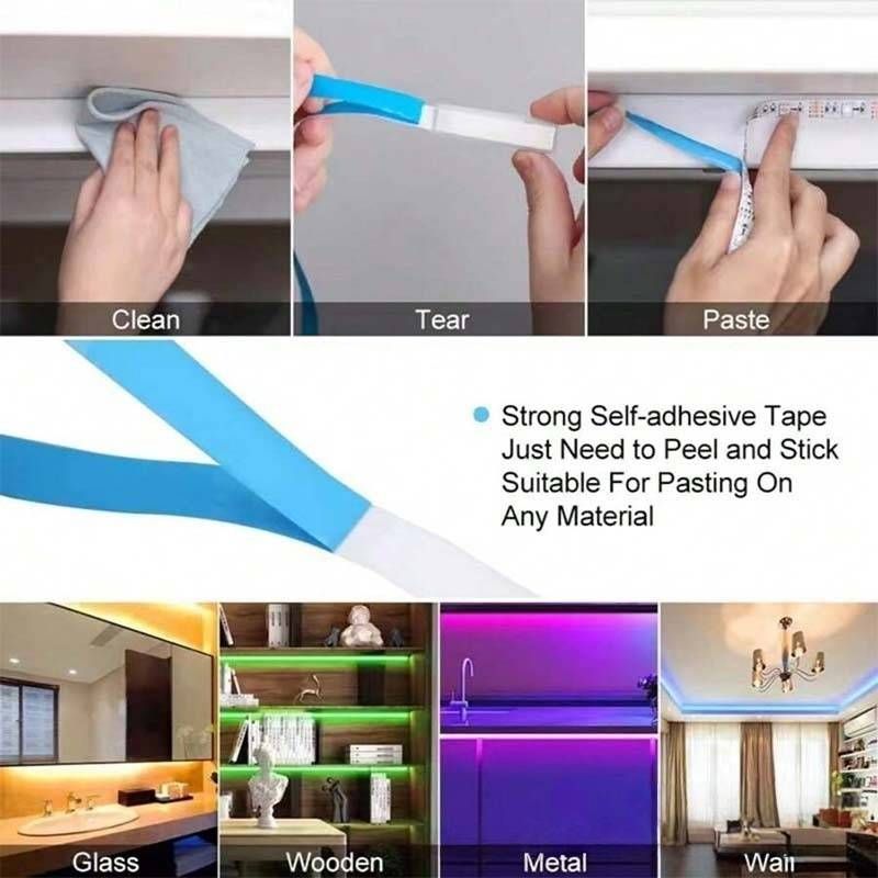 Taśmy LED RGB 5 V z pilotem 3-przyciskowym, zasilane przez USB, do podświetlenia telewizora, pokoju gier i dekoracji wnętrz_voghion.com