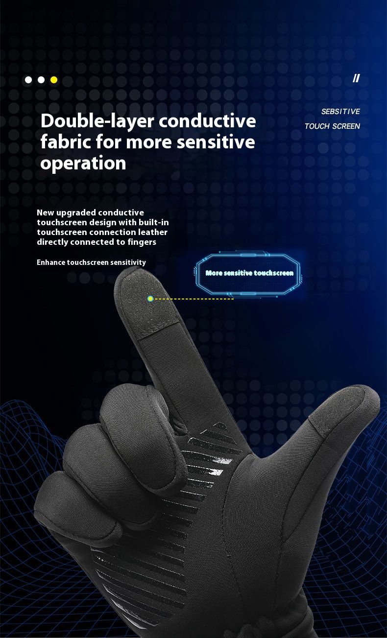 Herren Q806 Winter-Fahrradhandschuhe – Touchscreen-kompatibel, rutschfest, reflektierend, wärmeisoliert für Outdoor-Sportarten_voghion.com