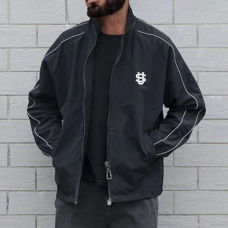 Casual Fashion Versatile Zip-Up Long Sleeve Men's Jacket Cropped Jacket Men Techwear Jacket_voghion.com