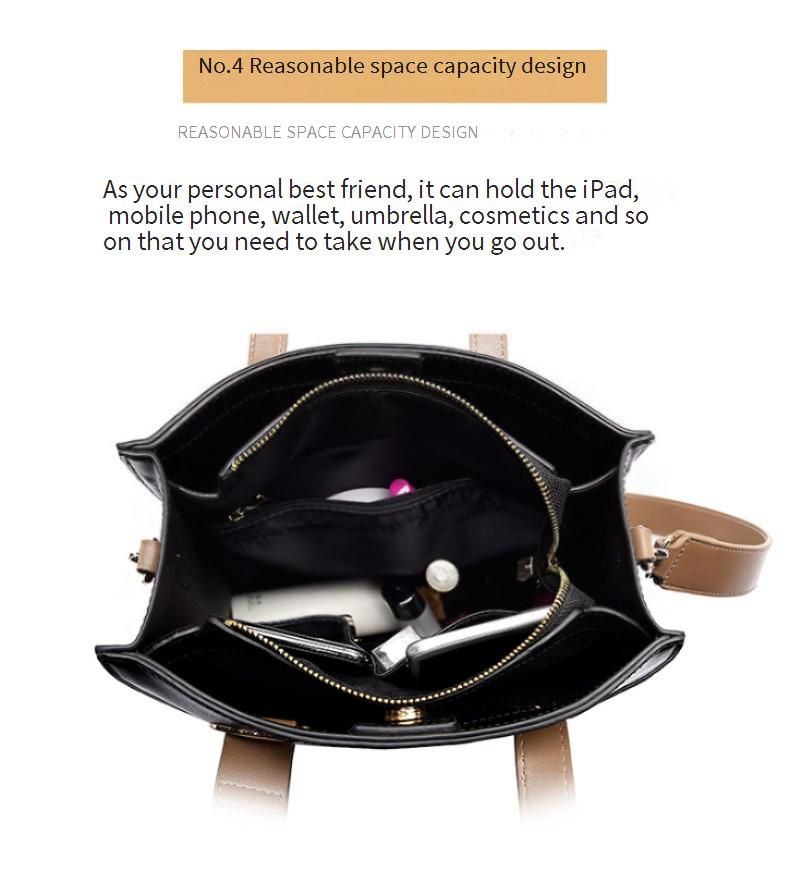 LEMON KOKO - Bolso grande para mujer, ideal para el trabajo y viajes: elegante bolso de hombro con cierre de cremallera y múltiples bolsillos (negro/canela y monograma)_voghion.com