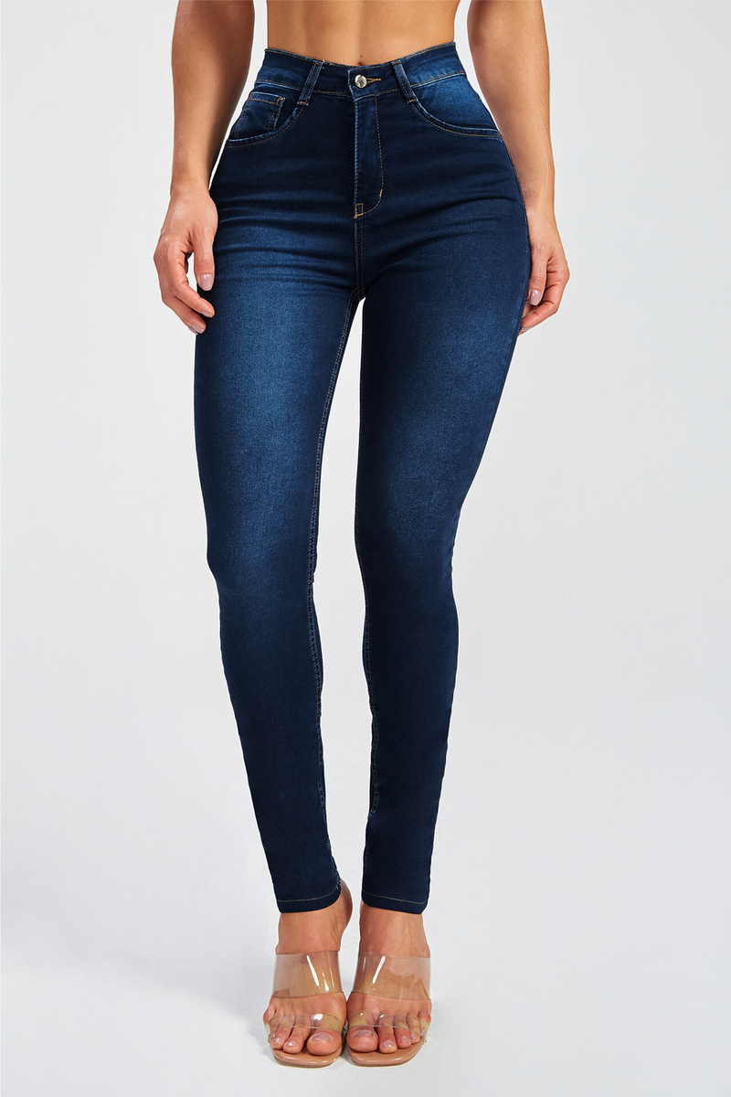Jeans skinny elasticizzati a vita alta, nuovi modelli di abbigliamento primaverile da donna_voghion.com